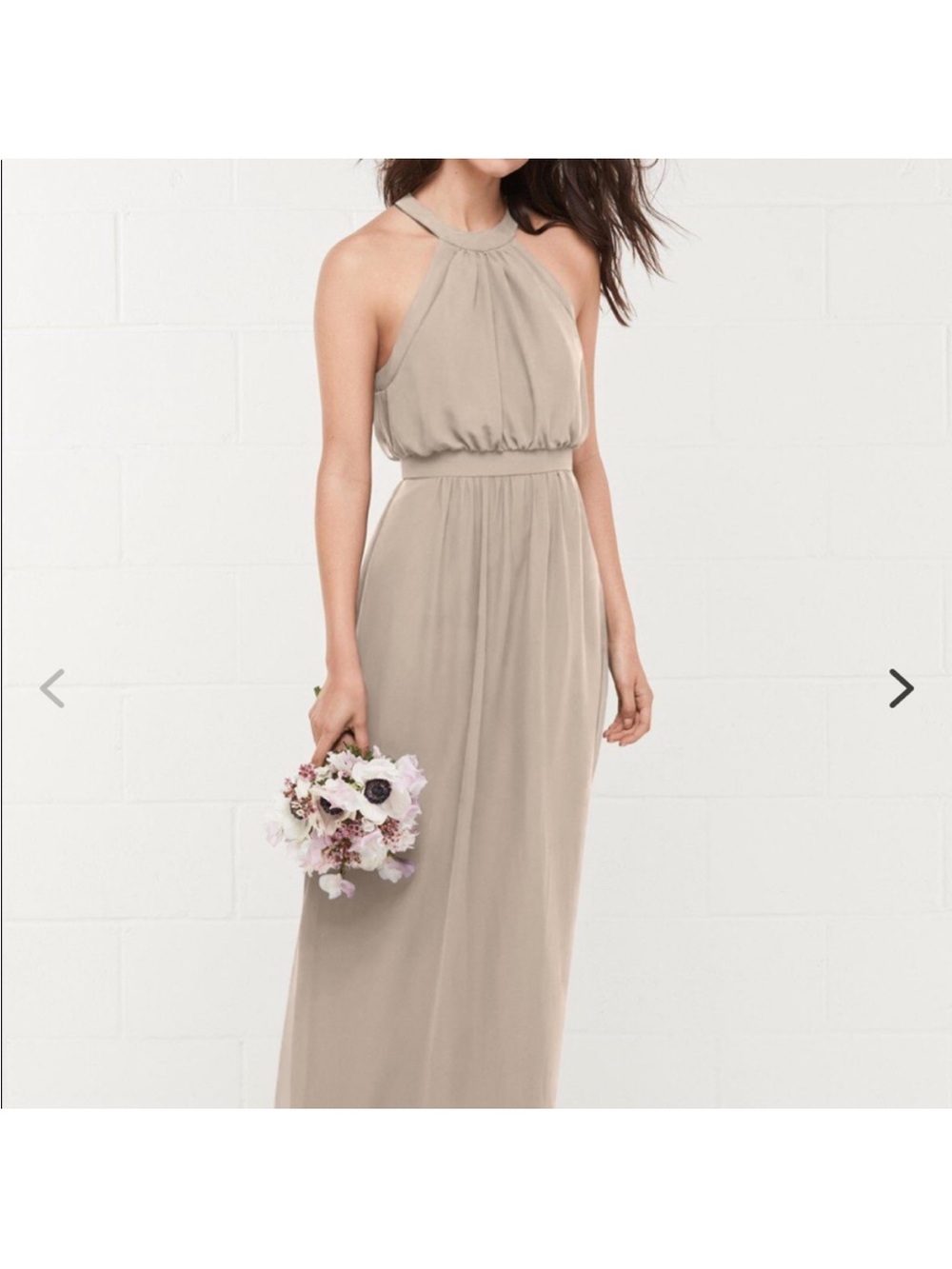 WToo Kippie cashmere beige bridesmaid Formal tan dress champagne